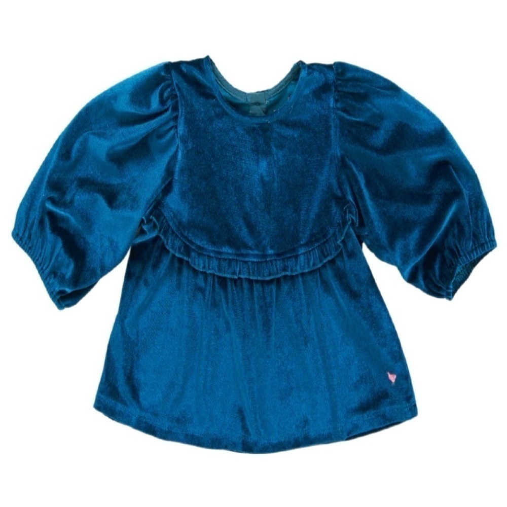 Pink Chicken Midnight Blue Velour Rowan Girl’s Top